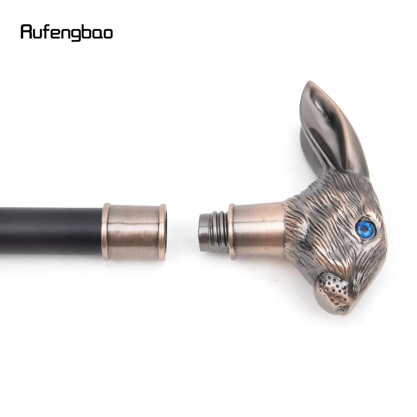 Red Copper Rabbit Long Ear Gentleman Cane Fashion Stick Gentleman Crosier Knob Stick 92cm Performance Stage Cane