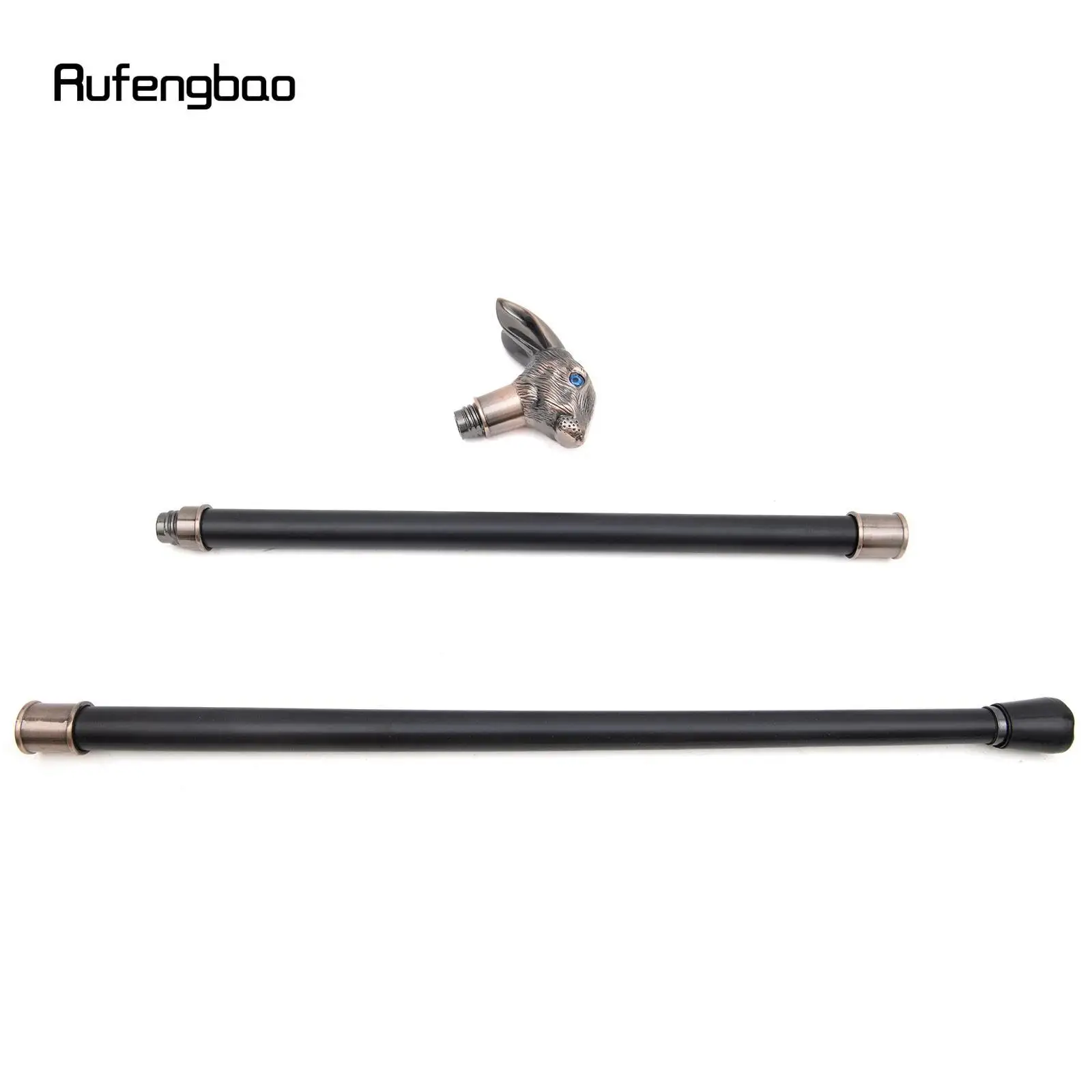 Red Copper Rabbit Long Ear Gentleman Cane Fashion Stick Gentleman Crosier Knob Stick 92cm Performance Stage Cane