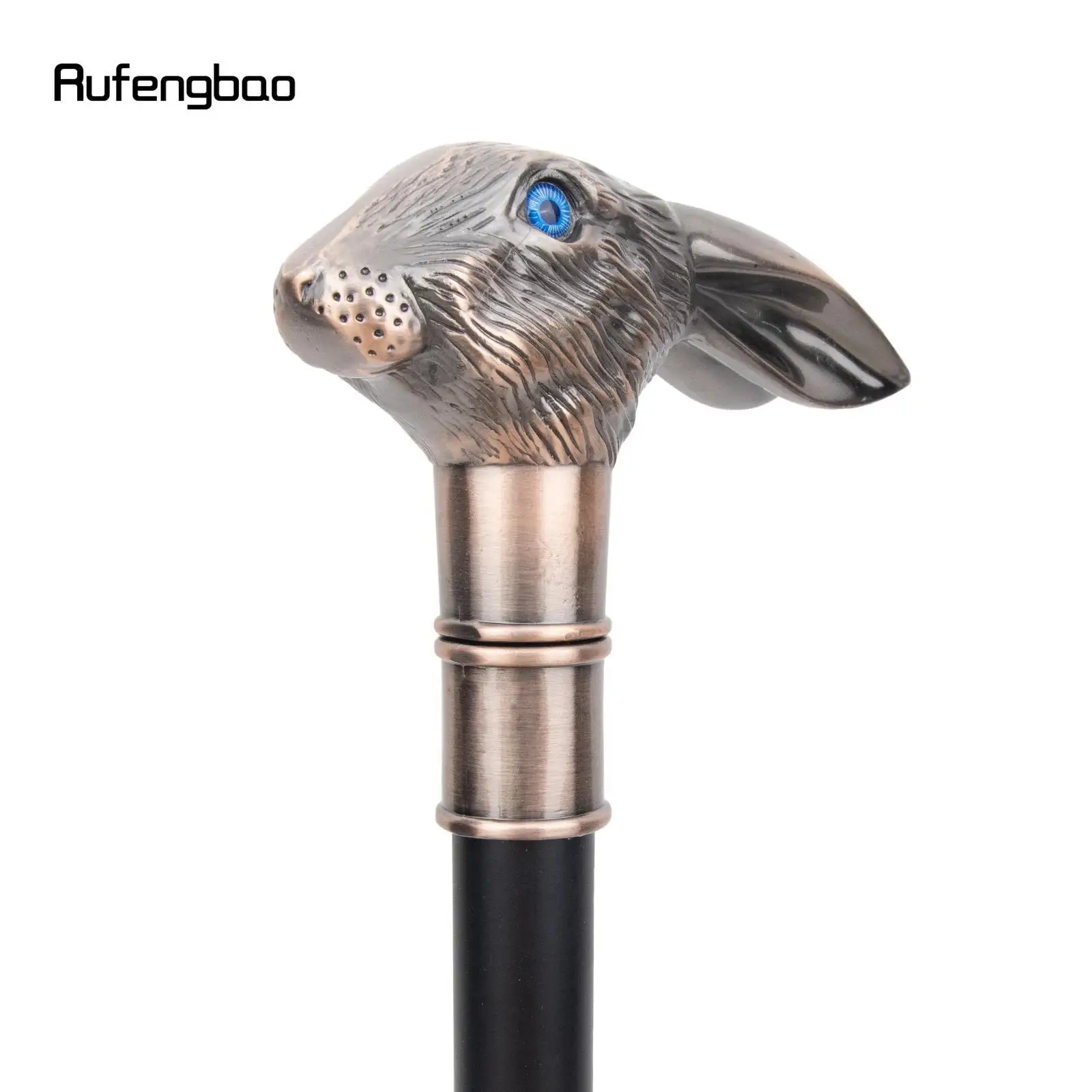 Red Copper Rabbit Long Ear Gentleman Cane Fashion Stick Gentleman Crosier Knob Stick 92cm Performance Stage Cane