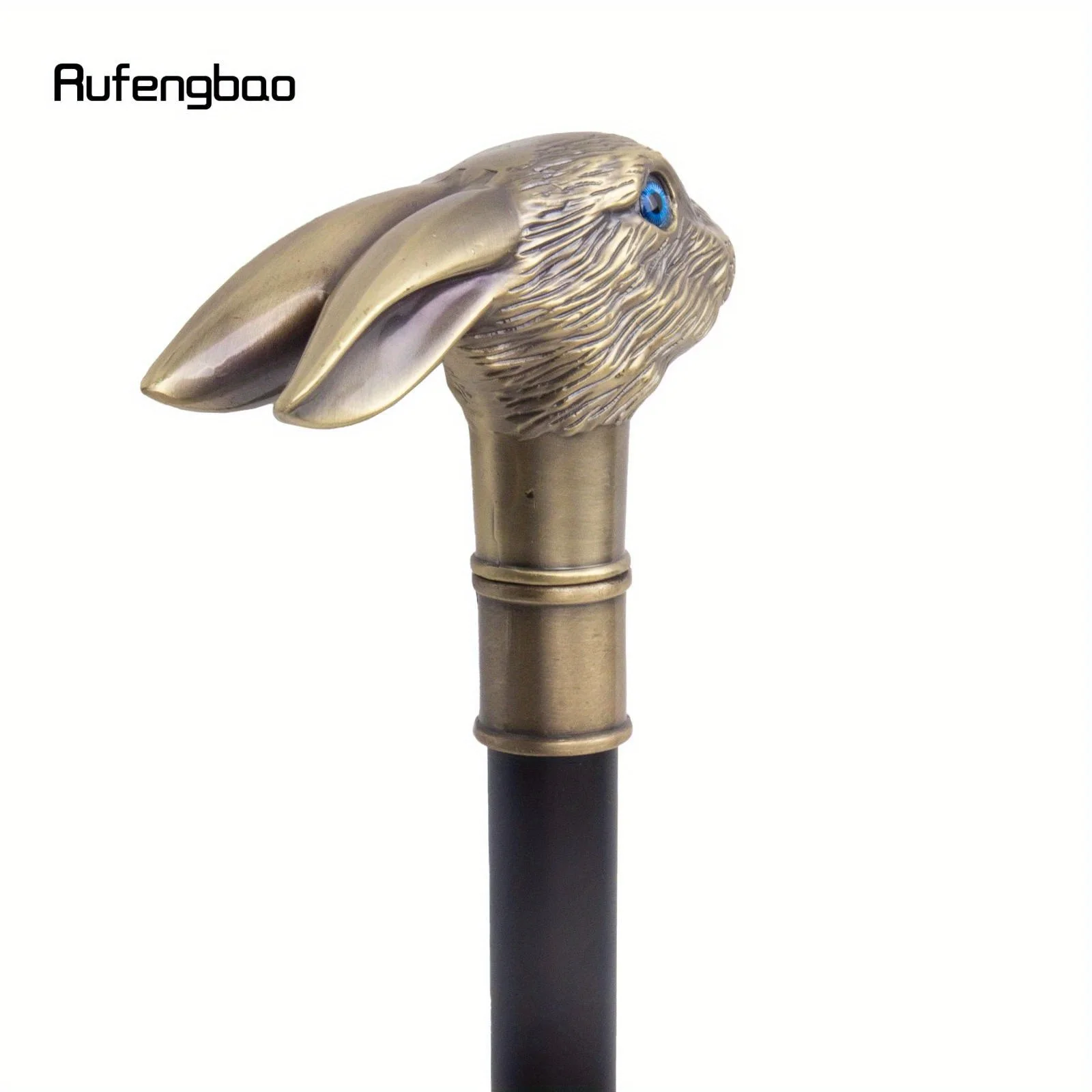 Copper Rabbit Long Ear Gentleman Walking Cane Fashion Walking Stick Crosier Knob Walking Stick Performance Stage Cane 93cm