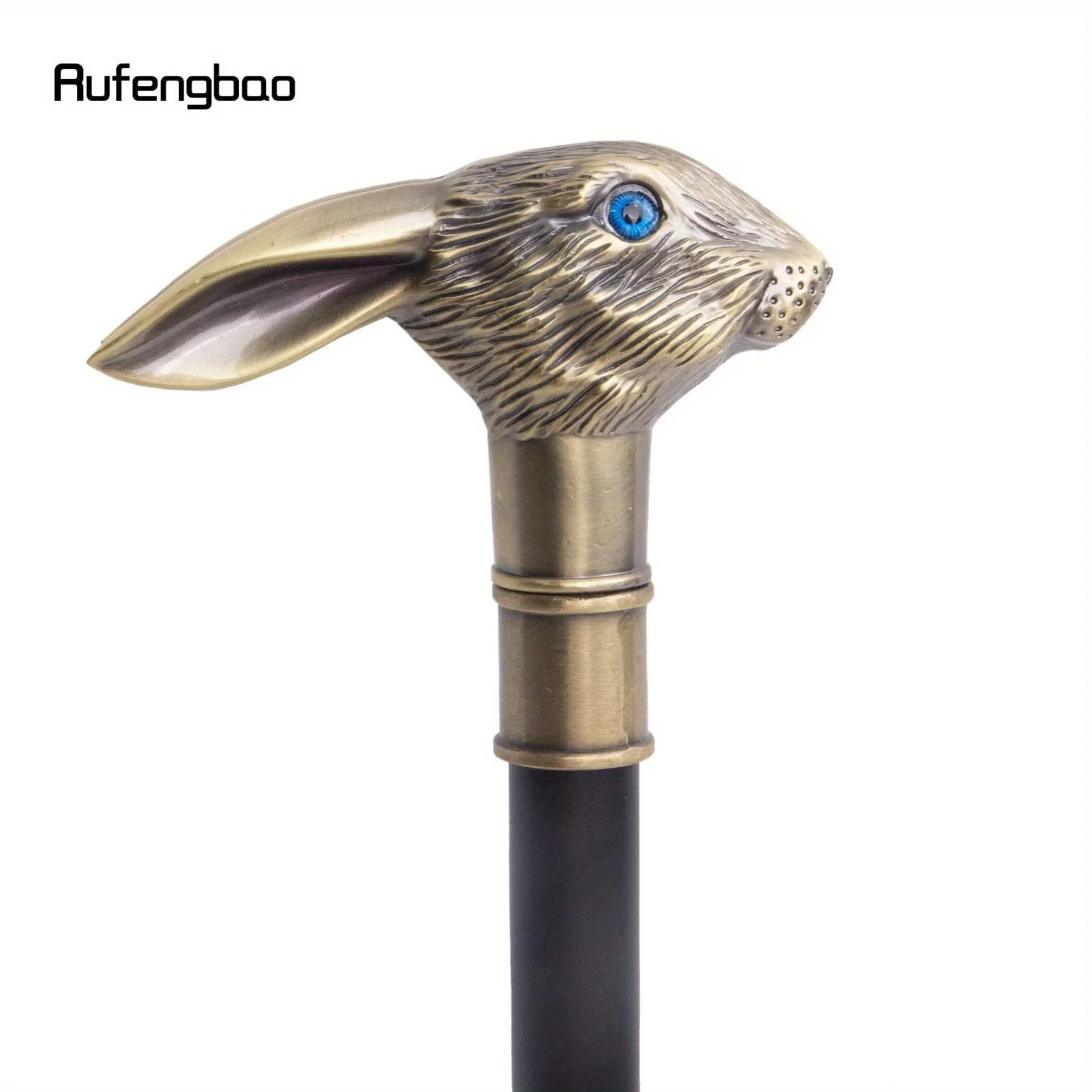 Copper Rabbit Long Ear Gentleman Walking Cane Fashion Walking Stick Crosier Knob Walking Stick Performance Stage Cane 93cm