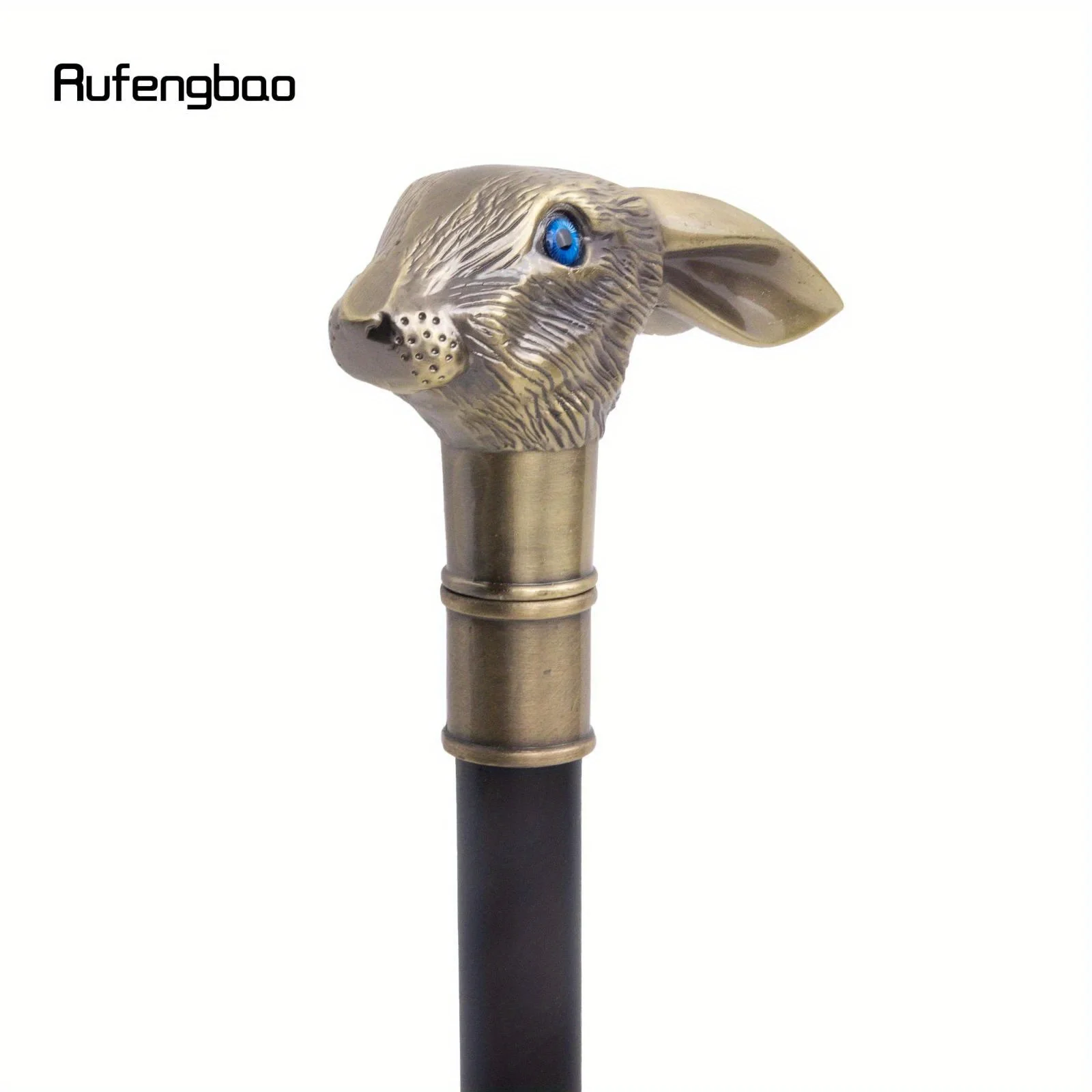Copper Rabbit Long Ear Gentleman Walking Cane Fashion Walking Stick Crosier Knob Walking Stick Performance Stage Cane 93cm