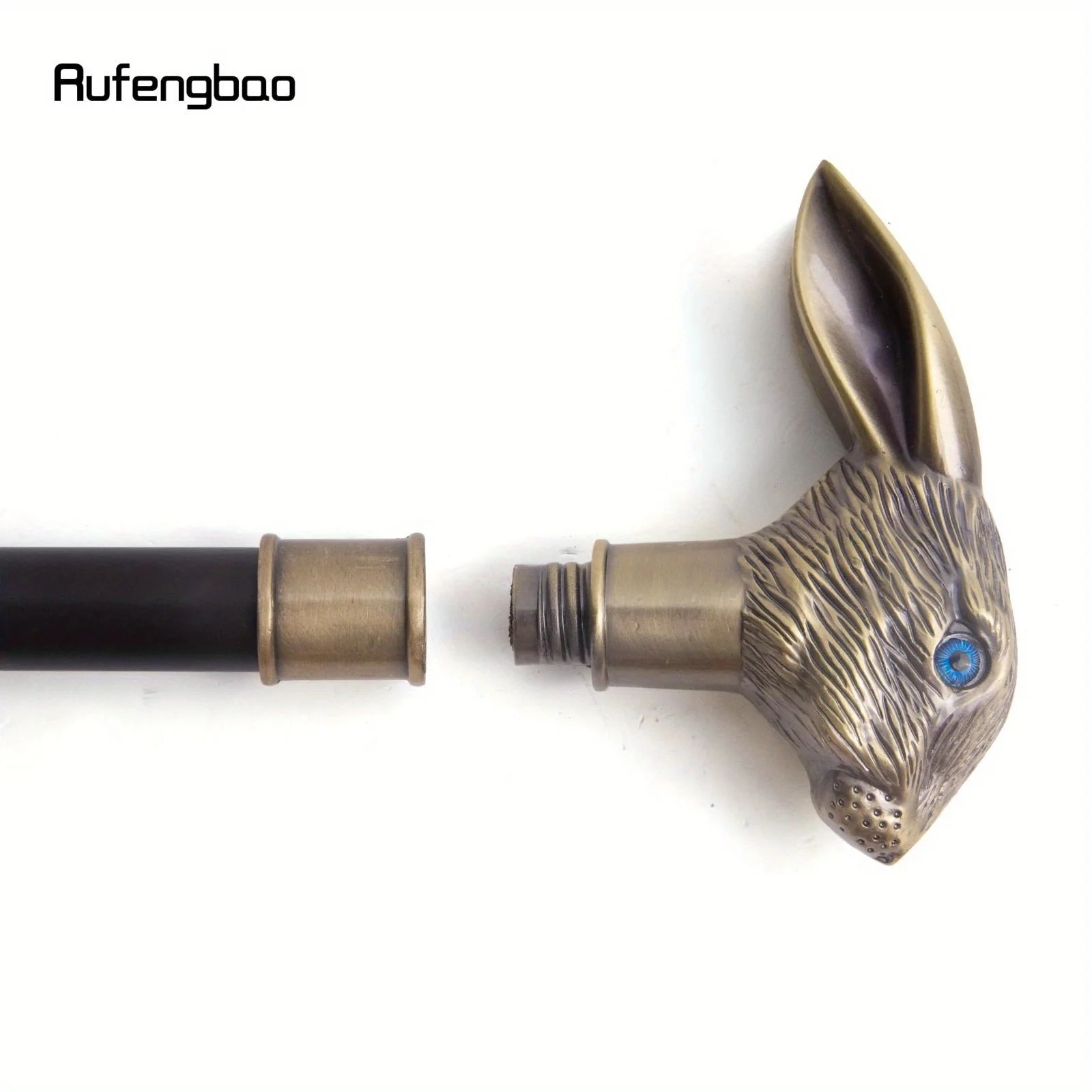 Copper Rabbit Long Ear Gentleman Walking Cane Fashion Walking Stick Crosier Knob Walking Stick Performance Stage Cane 93cm