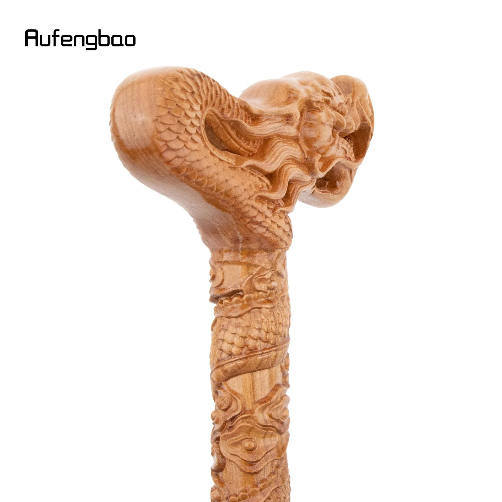 Yellow Flower Dragon Wooden Fashion Wood Stick Decorative Cospaly Cane Steampunk & Everyday Use 89cm Performance Stage Cane