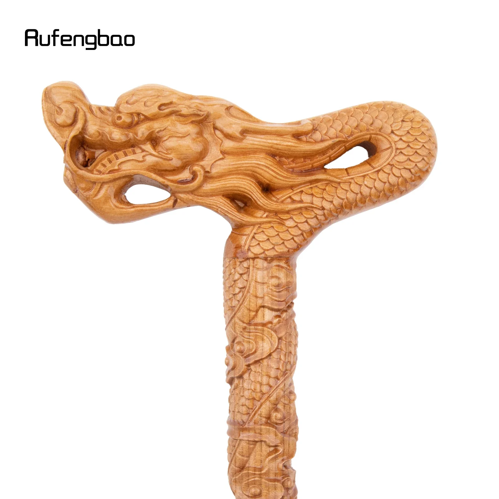 Yellow Flower Dragon Wooden Fashion Wood Stick Decorative Cospaly Cane Steampunk & Everyday Use 89cm Performance Stage Cane