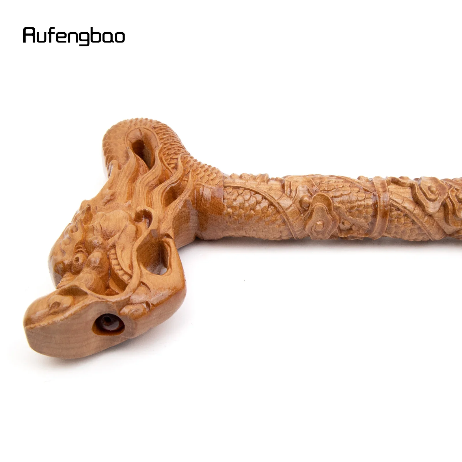 Yellow Flower Dragon Wooden Fashion Wood Stick Decorative Cospaly Cane Steampunk & Everyday Use 89cm Performance Stage Cane