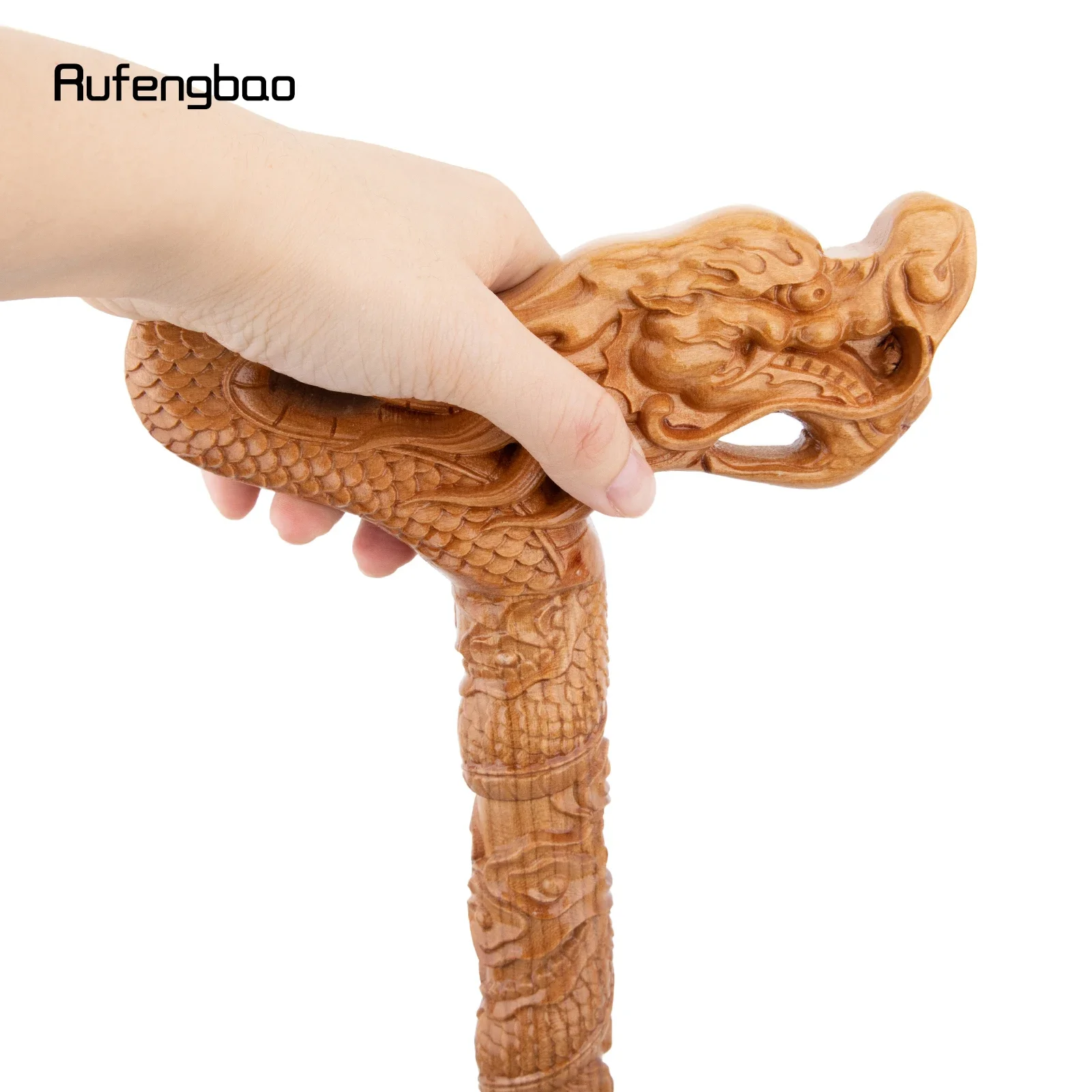 Yellow Flower Dragon Wooden Fashion Wood Stick Decorative Cospaly Cane Steampunk & Everyday Use 89cm Performance Stage Cane