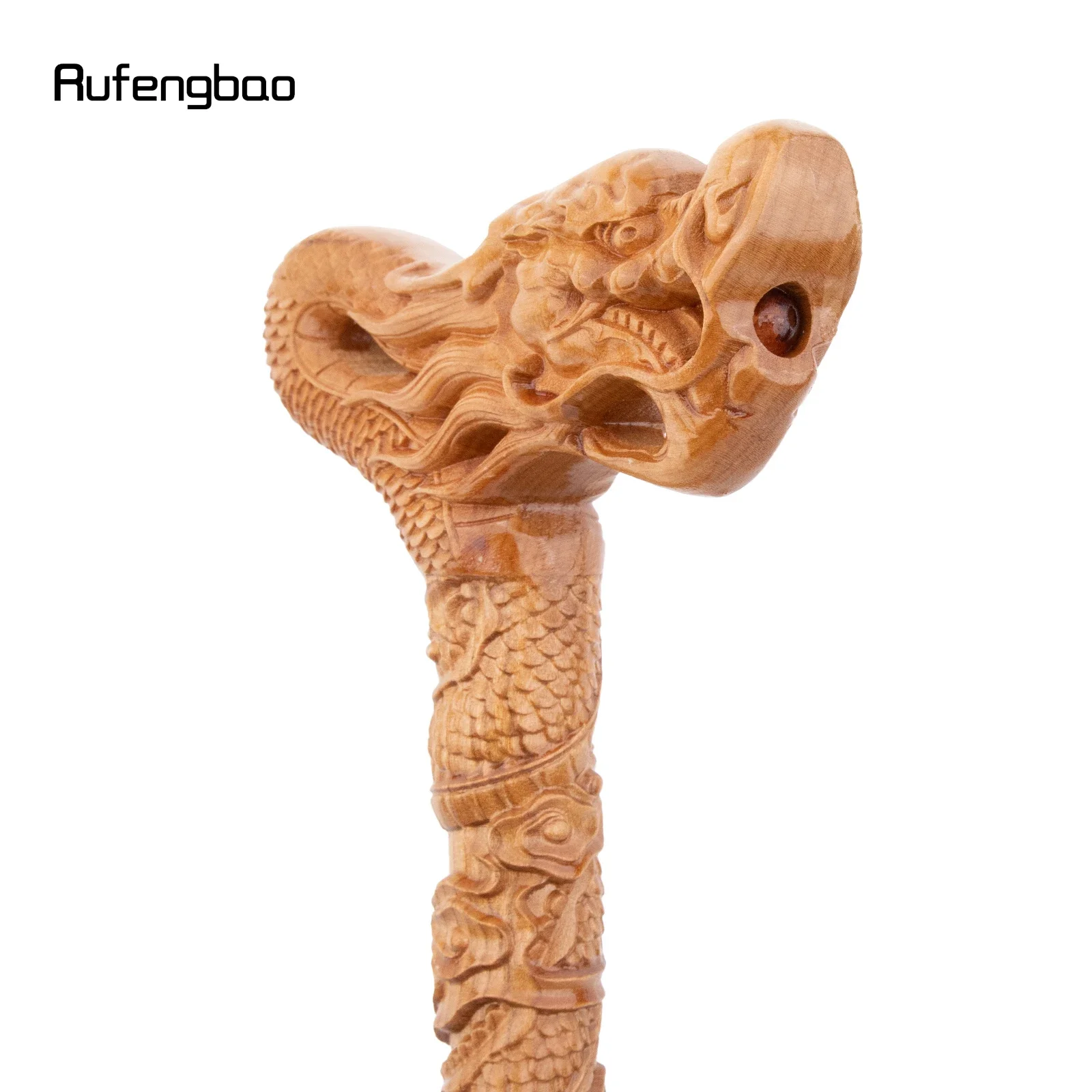 Yellow Flower Dragon Wooden Fashion Wood Stick Decorative Cospaly Cane Steampunk & Everyday Use 89cm Performance Stage Cane
