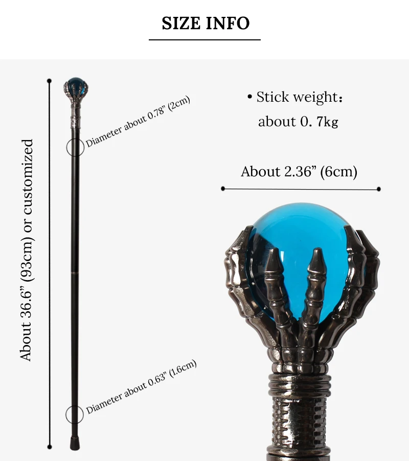 10 Colors 93cm Luxury Crystal Ball Walking Stick Man Woman Fashionable Canes with Evil Dragon Claws for Party Decorative Stick