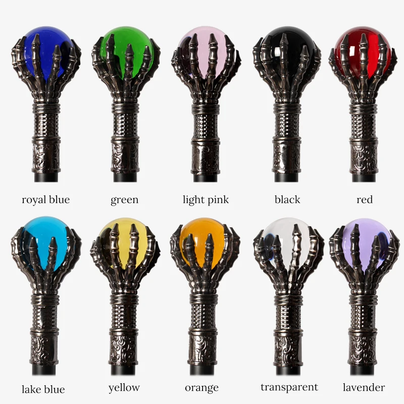 10 Colors 93cm Luxury Crystal Ball Walking Stick Man Woman Fashionable Canes with Evil Dragon Claws for Party Decorative Stick