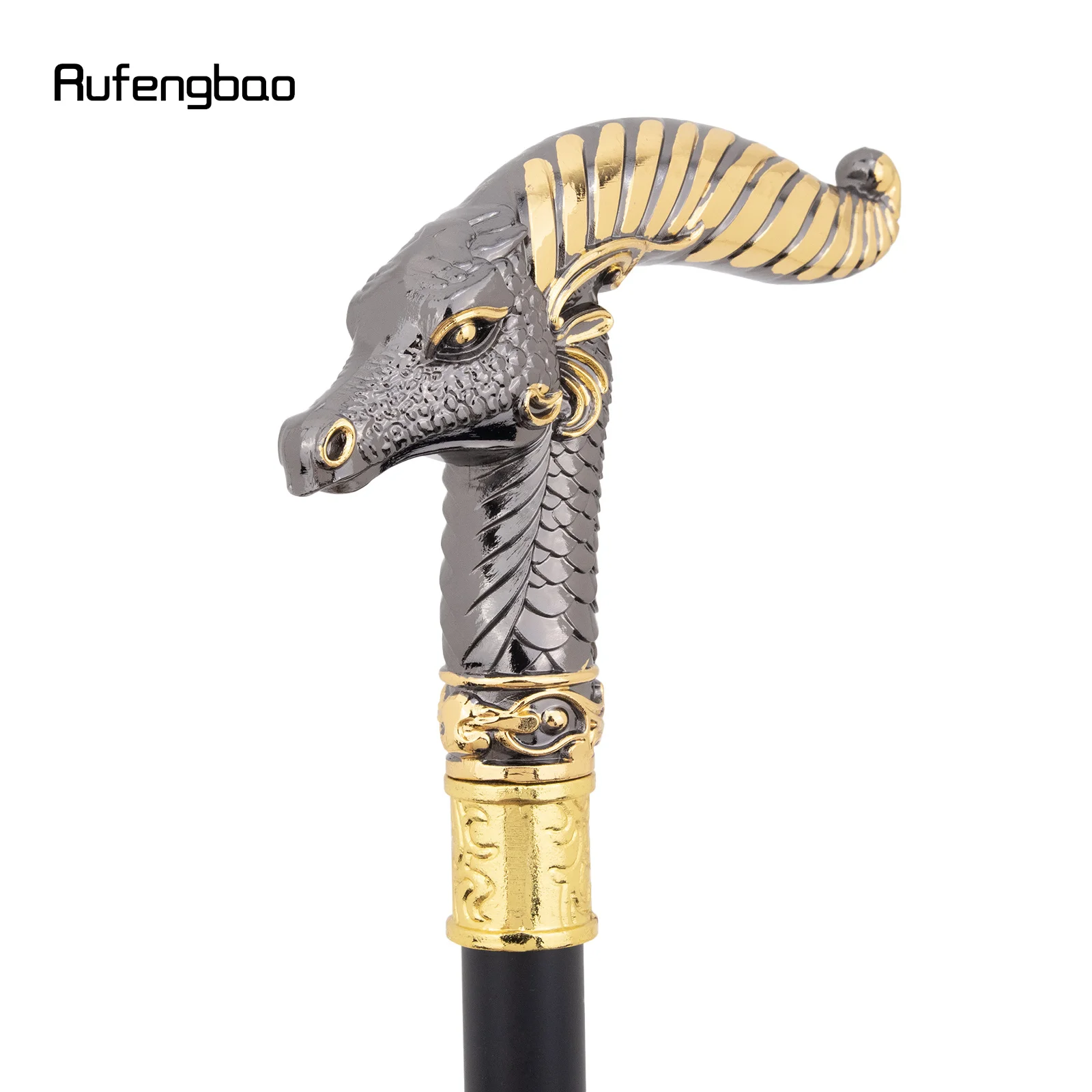 Yellow Black Dragon Luxury Fashion Walking Stick for Party Decorative Cane Elegant Crosier Knob Walking Stick 93cm