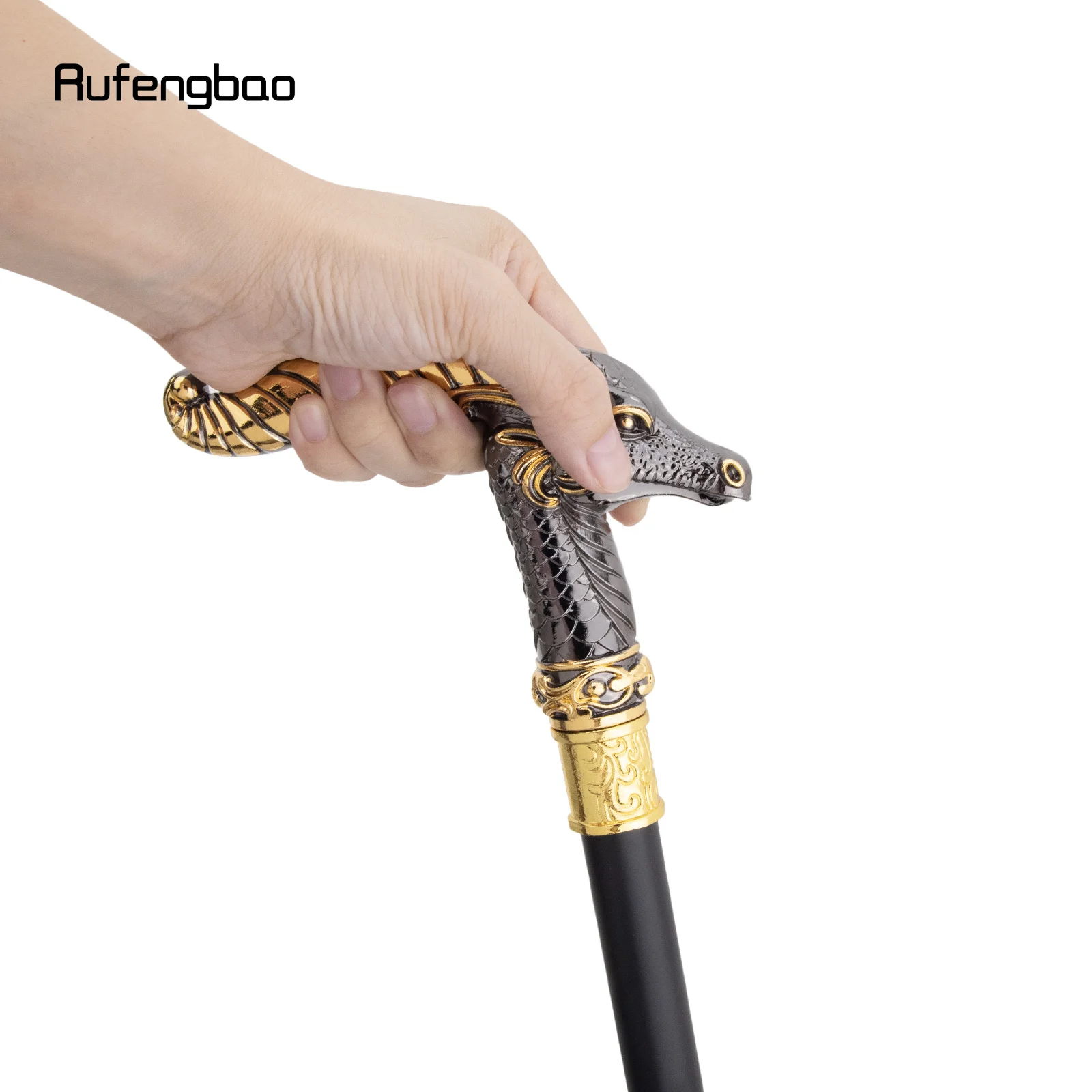 Yellow Black Dragon Luxury Fashion Walking Stick for Party Decorative Cane Elegant Crosier Knob Walking Stick 93cm