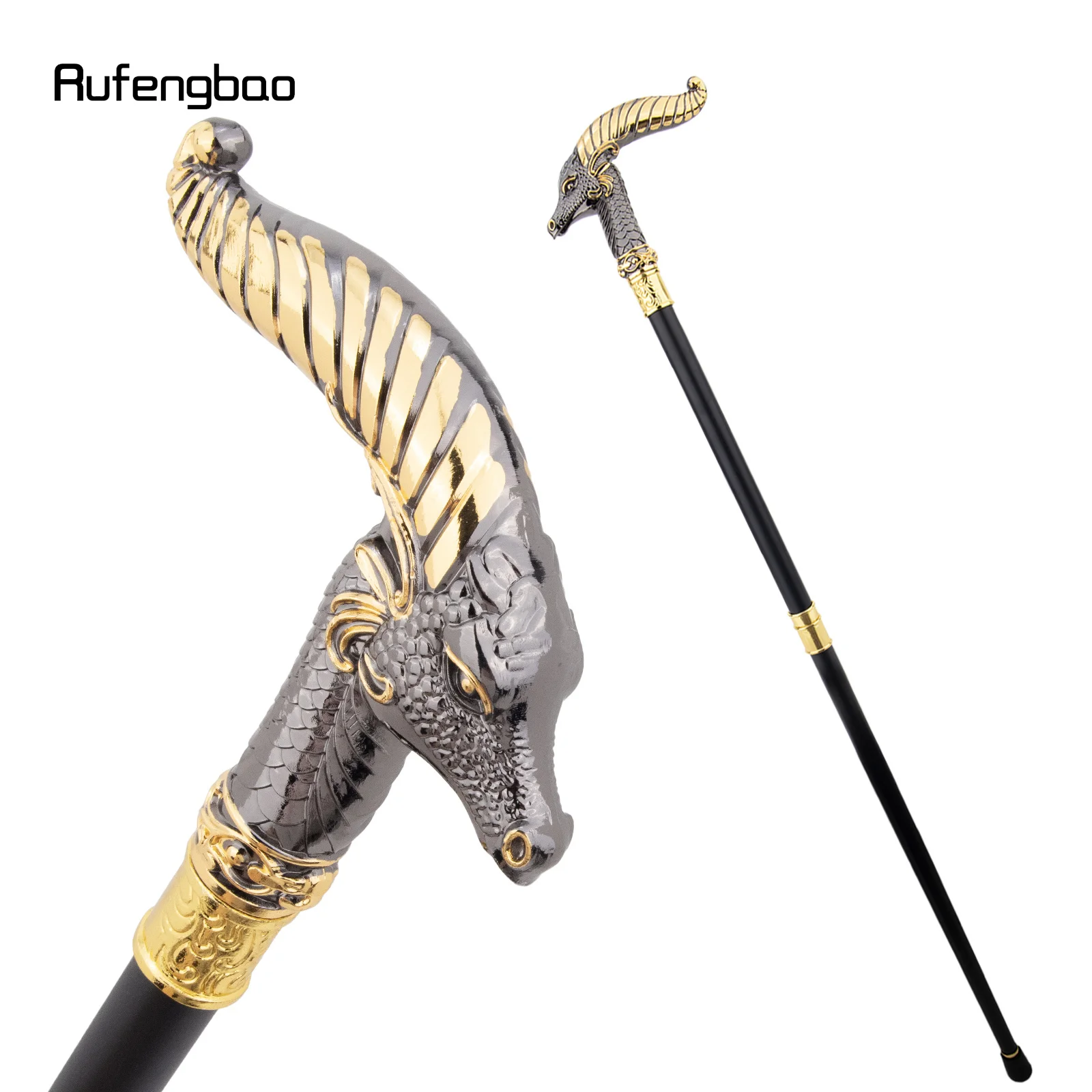 Yellow Black Dragon Luxury Fashion Walking Stick for Party Decorative Cane Elegant Crosier Knob Walking Stick 93cm
