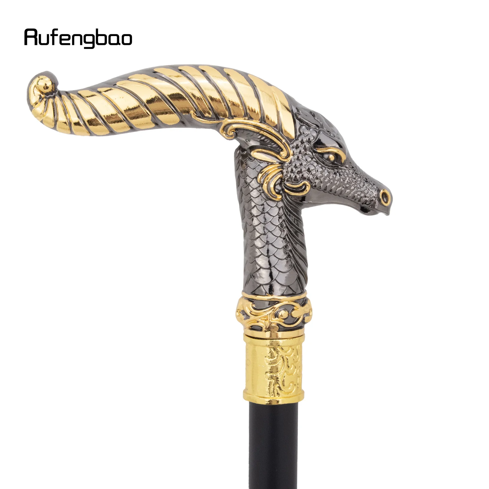 Yellow Black Dragon Luxury Fashion Walking Stick for Party Decorative Cane Elegant Crosier Knob Walking Stick 93cm