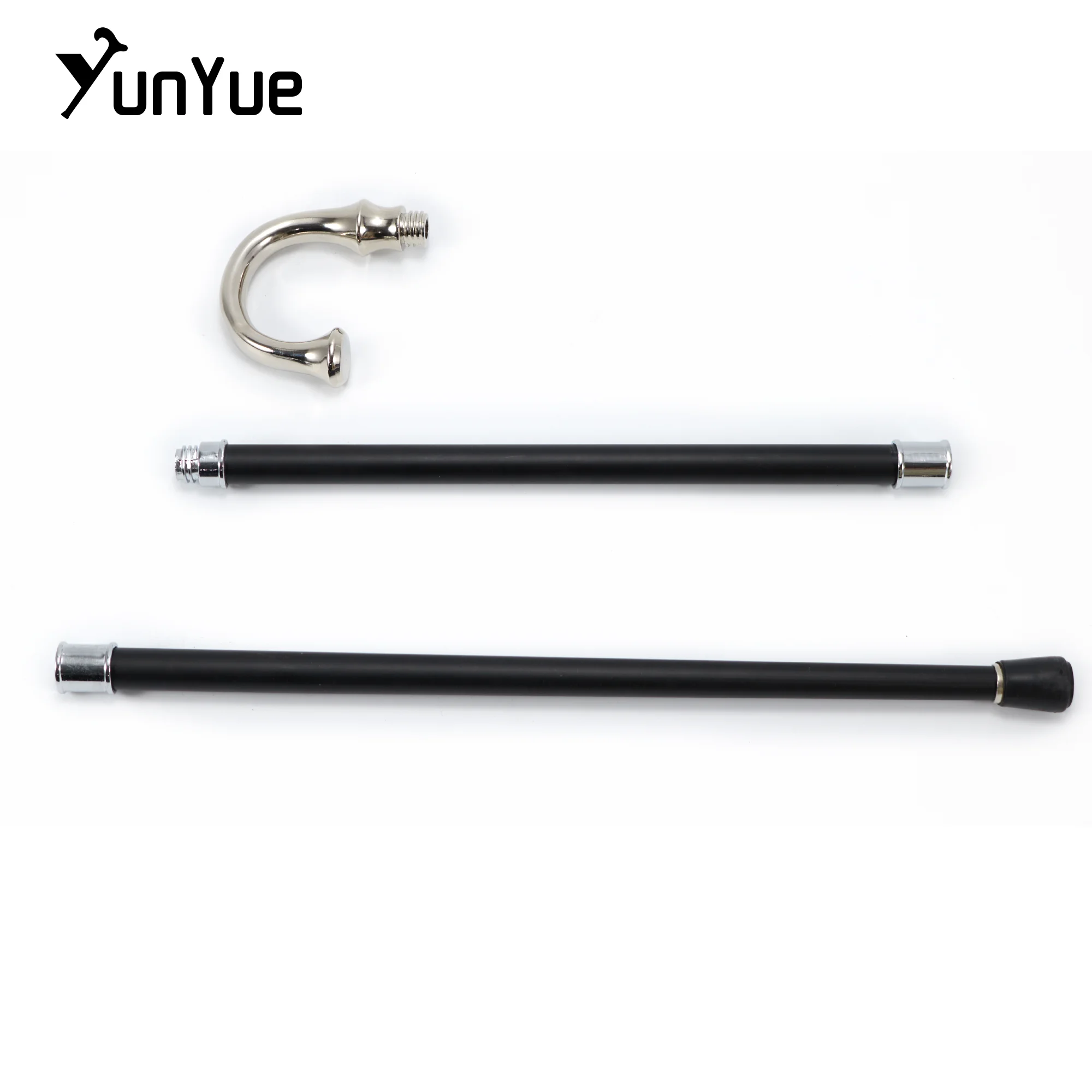 Silvery Vintage Umbrella Handle Walking Stick Classic Gentlemen Decorative Party Cospaly Fashionable Walking Cane Crutches 93cm