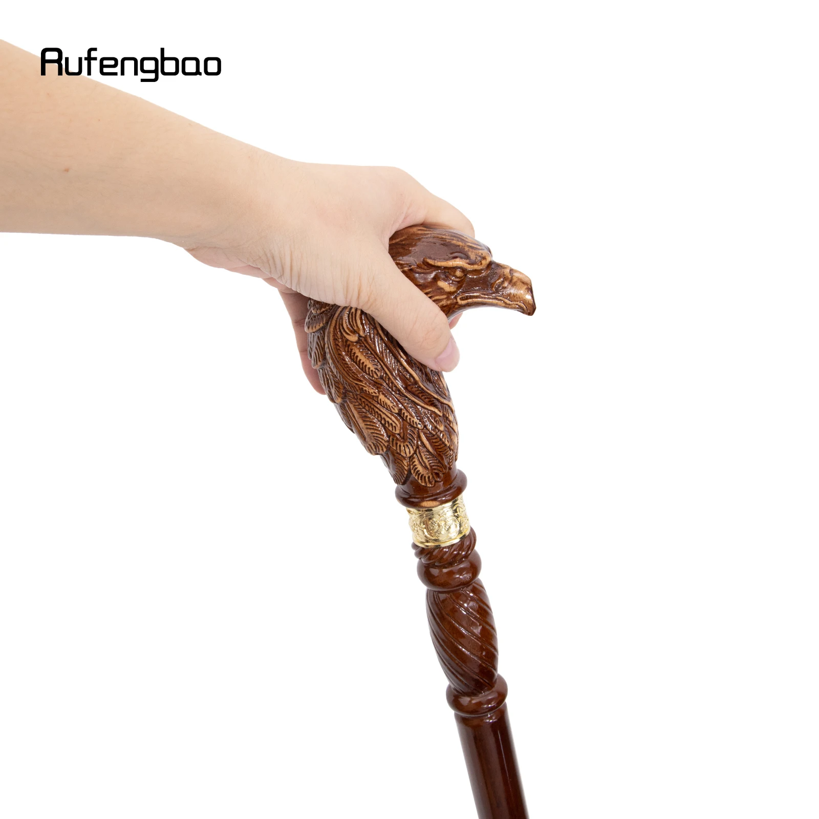 Brown Eagle Head Wooden Fashion Walking Stick Decorative Stick Cane Halloween for Cosplay and Parties, for Cosplay & Party 93cm