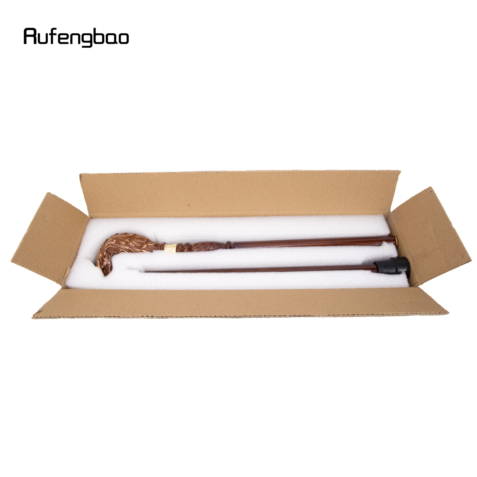 Brown Eagle Head Wooden Fashion Walking Stick Decorative Stick Cane Halloween for Cosplay and Parties, for Cosplay & Party 93cm