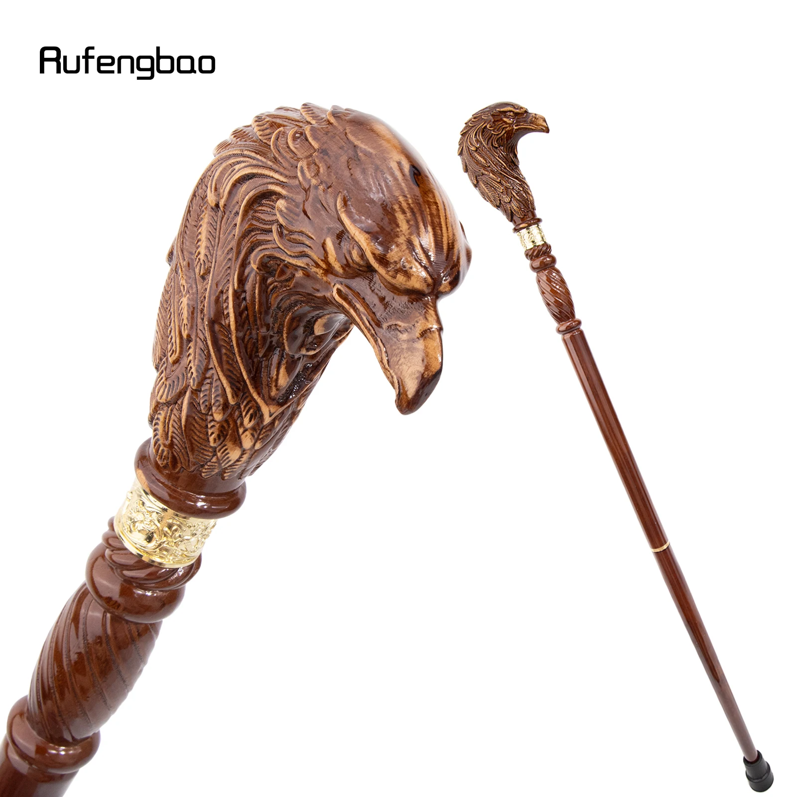 Brown Eagle Head Wooden Fashion Walking Stick Decorative Stick Cane Halloween for Cosplay and Parties, for Cosplay & Party 93cm