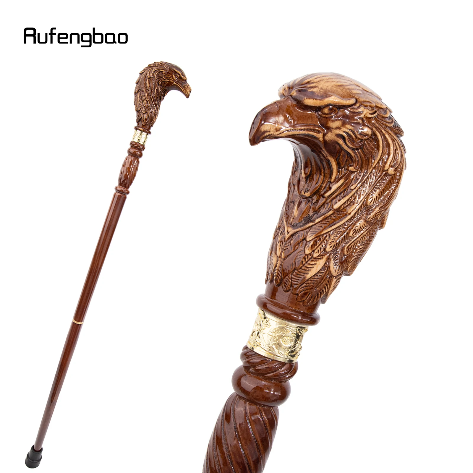 Brown Eagle Head Wooden Fashion Walking Stick Decorative Stick Cane Halloween for Cosplay and Parties, for Cosplay & Party 93cm