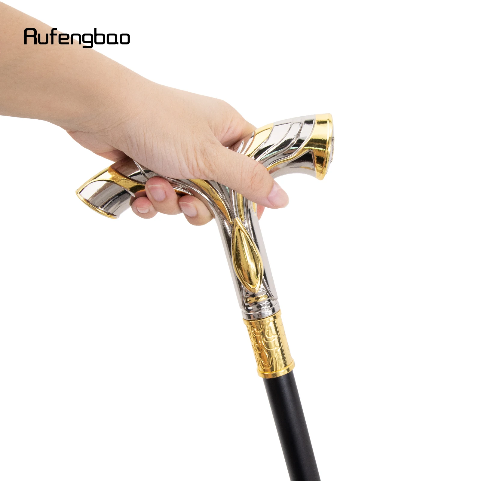 Golden White Flowing Lines eagle Luxury Fashion Cosplay Stick Party Decorative Cane Knob Stick 92cm Performance Stage Cane