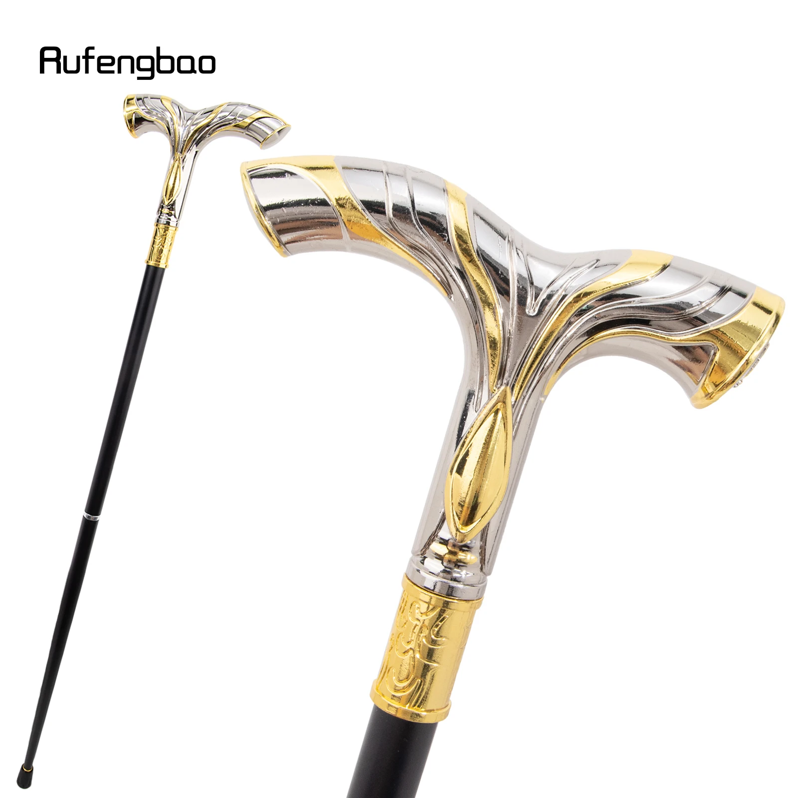 Golden White Flowing Lines eagle Luxury Fashion Cosplay Stick Party Decorative Cane Knob Stick 92cm Performance Stage Cane