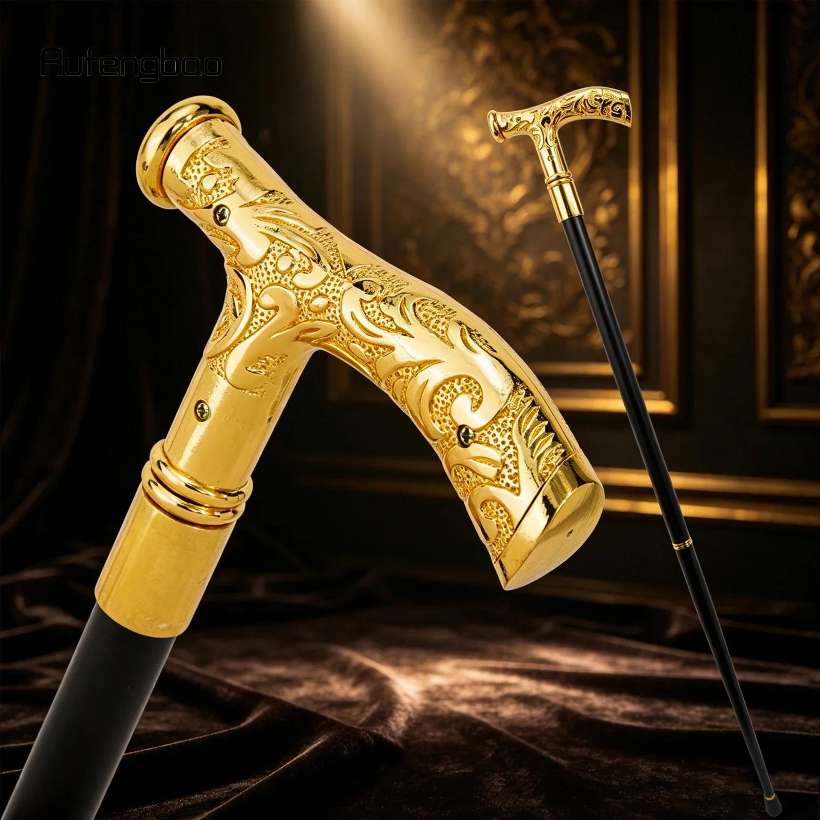 Golden Black Unity and Faith Totem T Walking Cane Decorative Cane for Halloween for Cosplay and Parties Walking Stick 90cm