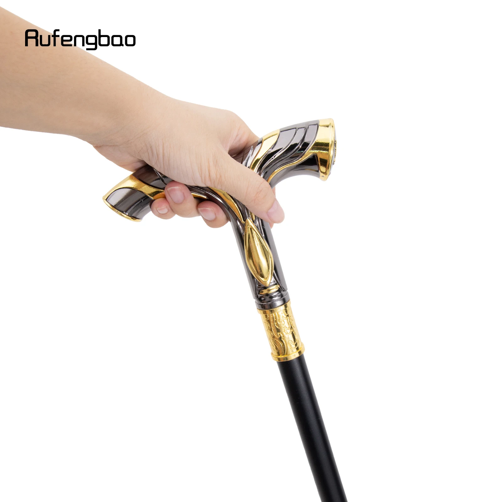 Golden Black Flowing Lines Eagle Luxury Fashion Cosplay  Stick Party Decorative Cane Elegant Crosier Knob Walking Stick 92cm