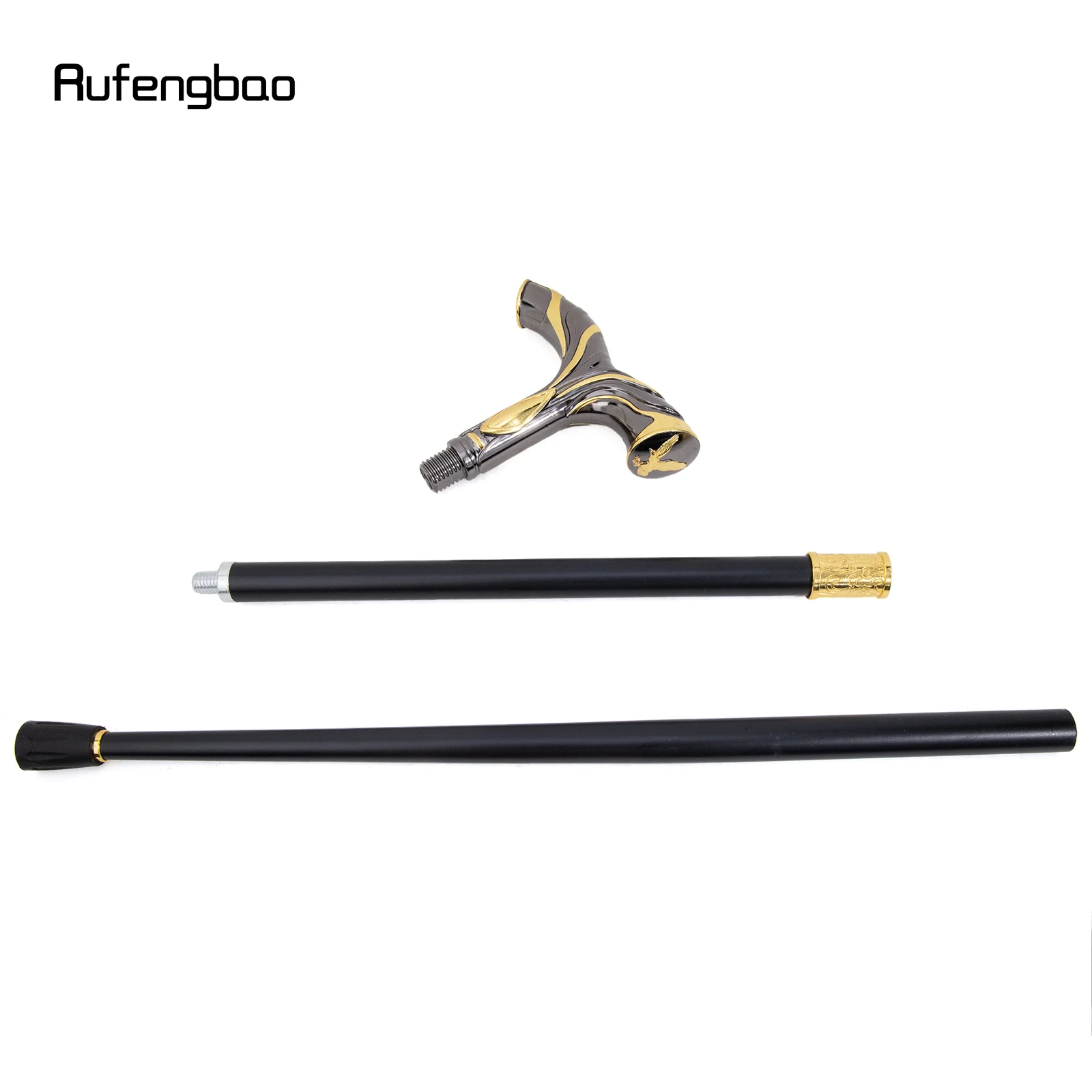 Golden Black Flowing Lines Eagle Luxury Fashion Cosplay  Stick Party Decorative Cane Elegant Crosier Knob Walking Stick 92cm