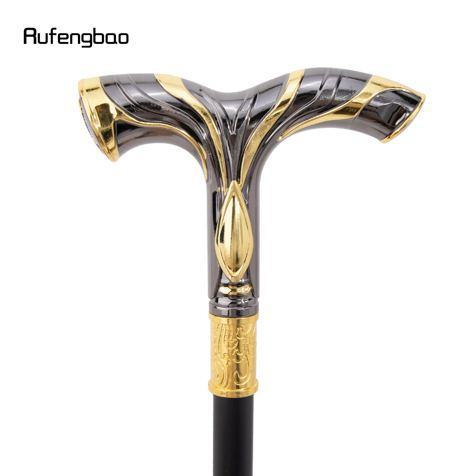 Golden Black Flowing Lines Eagle Luxury Fashion Cosplay  Stick Party Decorative Cane Elegant Crosier Knob Walking Stick 92cm