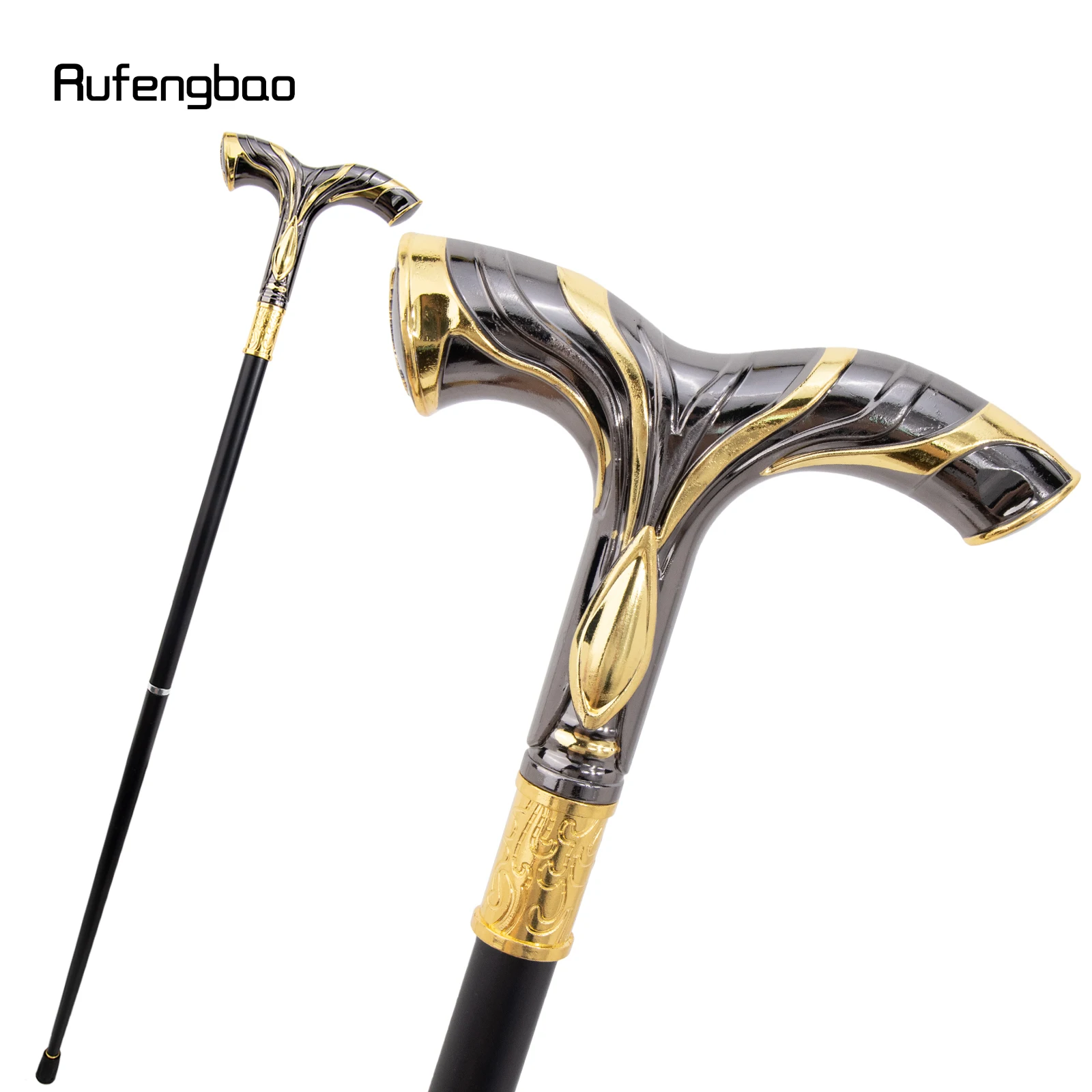 Golden Black Flowing Lines Eagle Luxury Fashion Cosplay  Stick Party Decorative Cane Elegant Crosier Knob Walking Stick 92cm