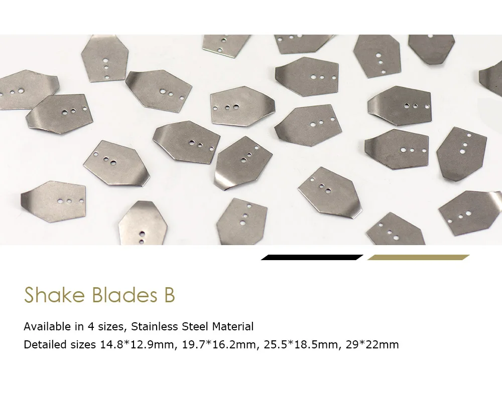 COUNTBASS 50pcs Stainless Steel/Black/Gold Swim Jig Blades, Chatterbait Blades, Shakee Blades,Swim Jig Dancer