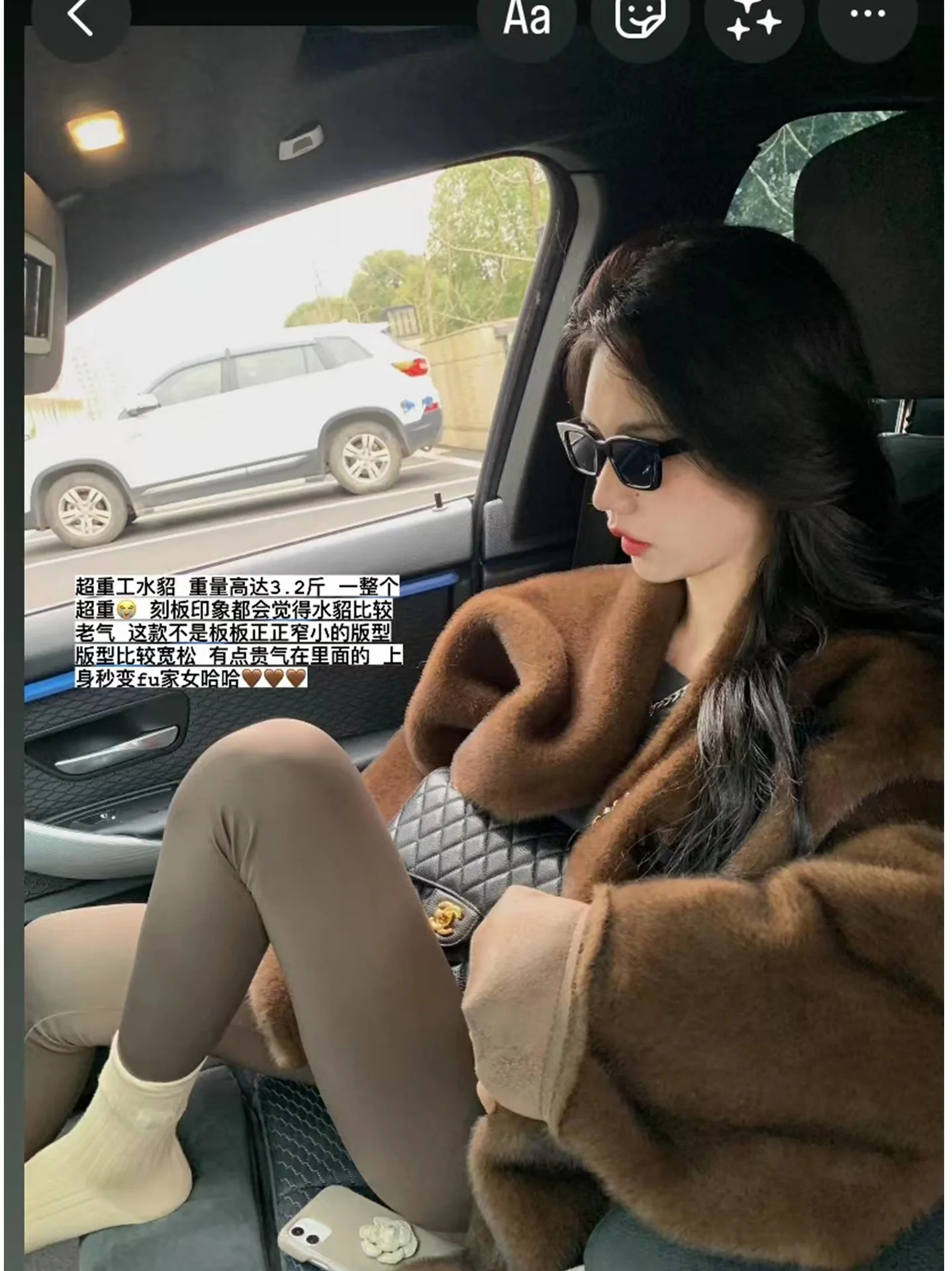 Women Maxi Faux Fur Coats Mid Length Coat Elegant Splice Thick Warm Full Sleeve Open Stitch Loose Mom Autumn Winter Streetwear