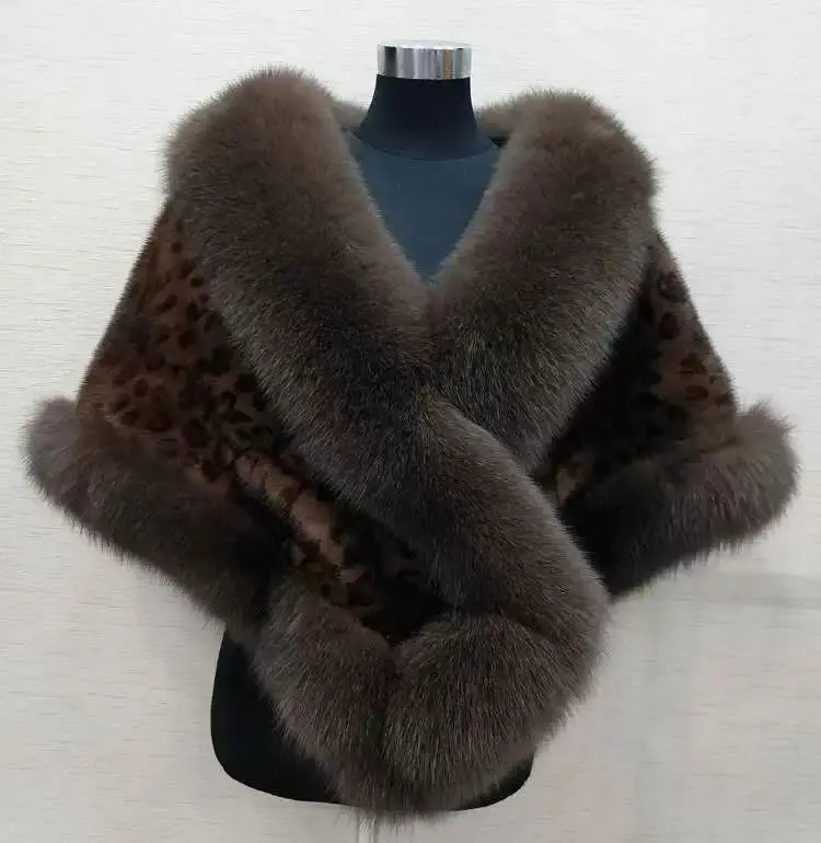 White Fur Shawl Jacket Women's 2026 Autumn Winter New Faux Mink Fox Fur Dress Cheongsam Cloak Coats Thicken Warm Short Outwear