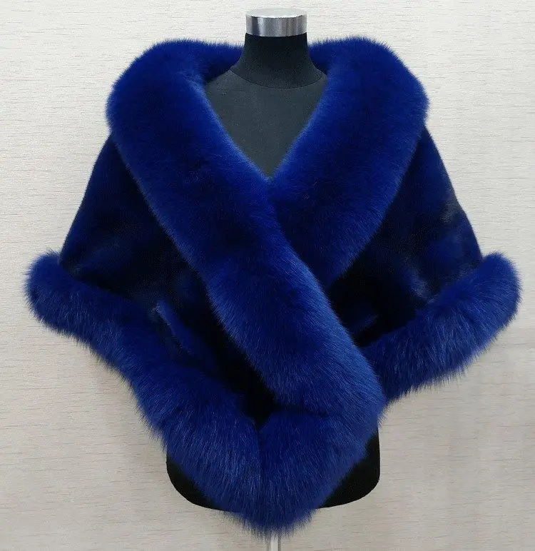 White Fur Shawl Jacket Women's 2026 Autumn Winter New Faux Mink Fox Fur Dress Cheongsam Cloak Coats Thicken Warm Short Outwear