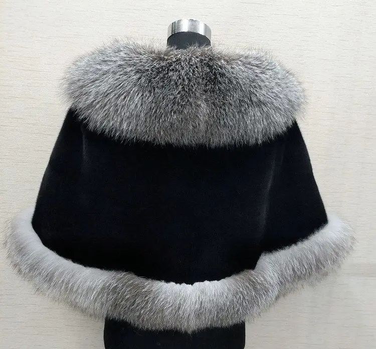 White Fur Shawl Jacket Women's 2026 Autumn Winter New Faux Mink Fox Fur Dress Cheongsam Cloak Coats Thicken Warm Short Outwear