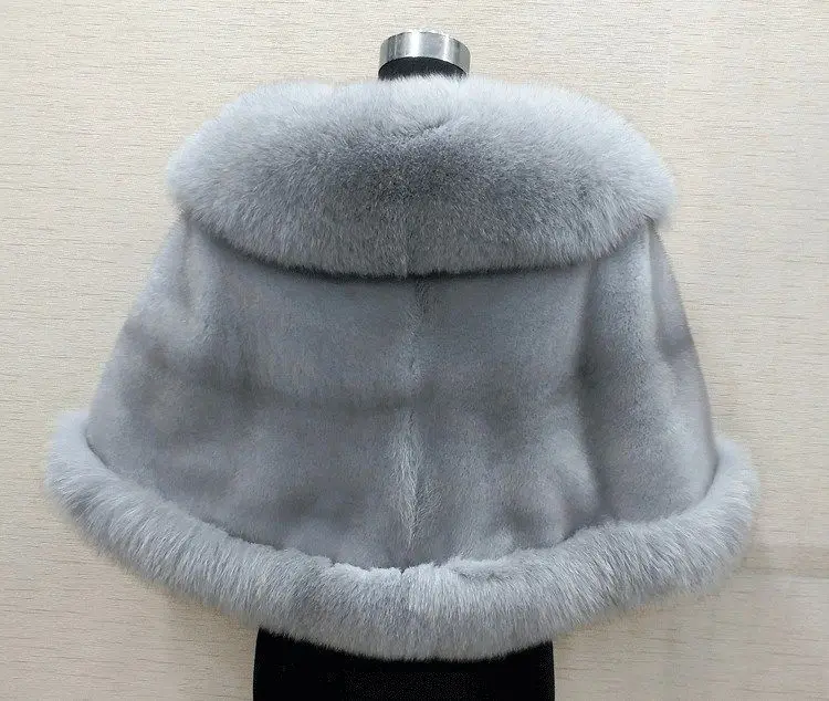 White Fur Shawl Jacket Women's 2026 Autumn Winter New Faux Mink Fox Fur Dress Cheongsam Cloak Coats Thicken Warm Short Outwear