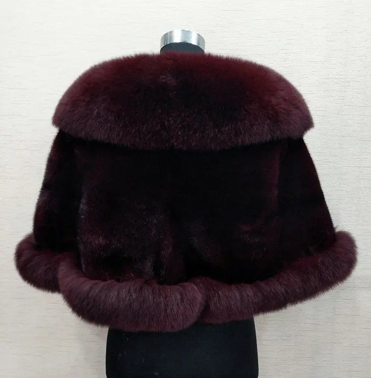 White Fur Shawl Jacket Women's 2026 Autumn Winter New Faux Mink Fox Fur Dress Cheongsam Cloak Coats Thicken Warm Short Outwear