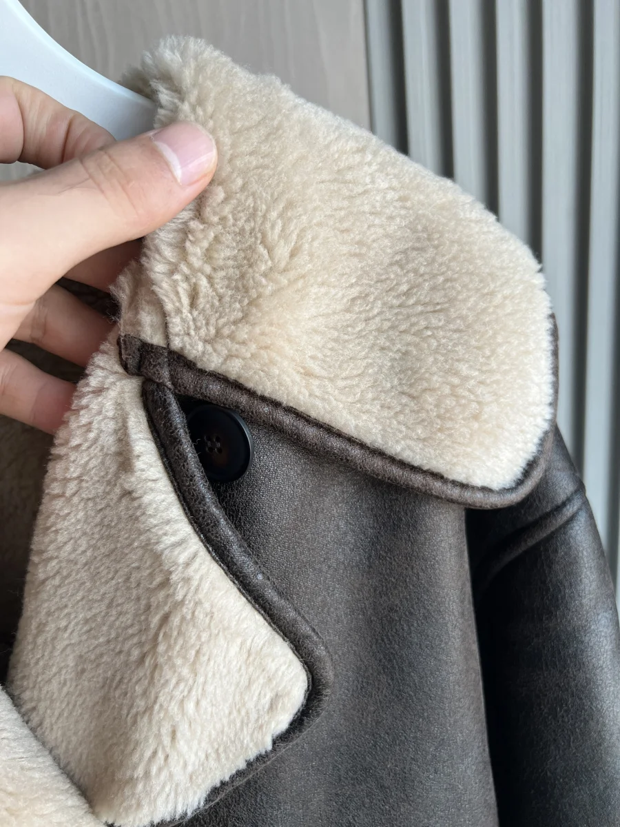 ETJ 2025 Fall/Winter New Arrival Women's ZW Series Double-Sided Collar Oversized Long-Sleeve Jacket Warm Coat 3548246