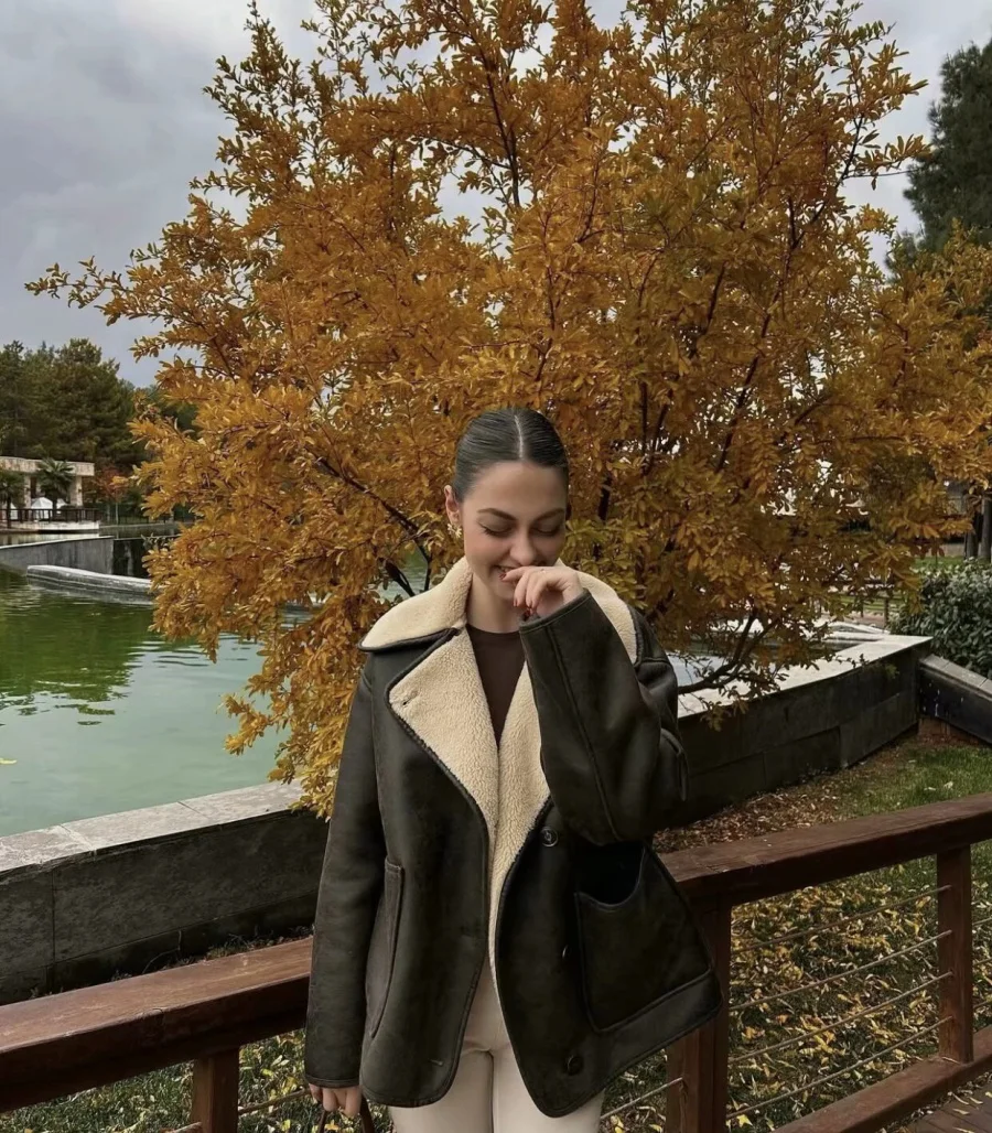 ETJ 2025 Fall/Winter New Arrival Women's ZW Series Double-Sided Collar Oversized Long-Sleeve Jacket Warm Coat 3548246