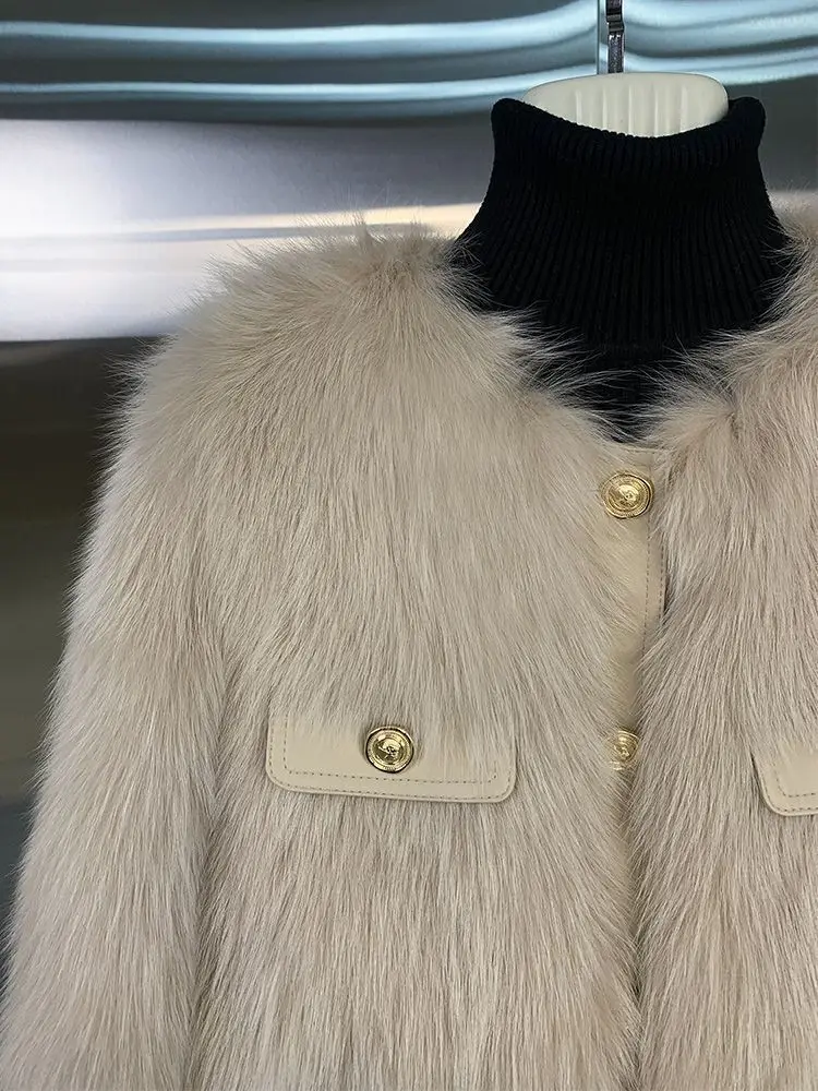 Women's Small fragrant style Fur Coat 2026 Autumn/Winter New Imitation Fox Fur Coats Fashion Korean Edition Thick Short Outwear