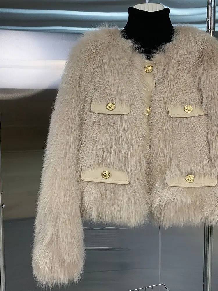 Women's Small fragrant style Fur Coat 2026 Autumn/Winter New Imitation Fox Fur Coats Fashion Korean Edition Thick Short Outwear