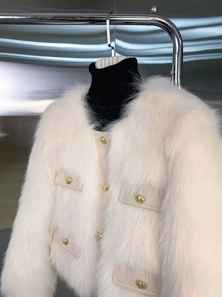 Women's Small fragrant style Fur Coat 2026 Autumn/Winter New Imitation Fox Fur Coats Fashion Korean Edition Thick Short Outwear