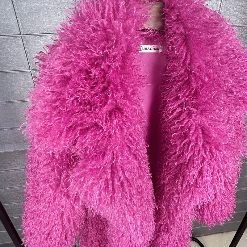 DEAT 2026 Autumn Winter New Fashion Beach Wool Faux Fur Coat For Women Suit Collar Solid Color Long Overcoat Female 11A07448