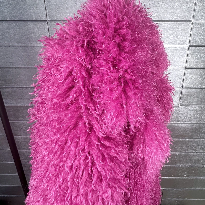 DEAT 2026 Autumn Winter New Fashion Beach Wool Faux Fur Coat For Women Suit Collar Solid Color Long Overcoat Female 11A07448