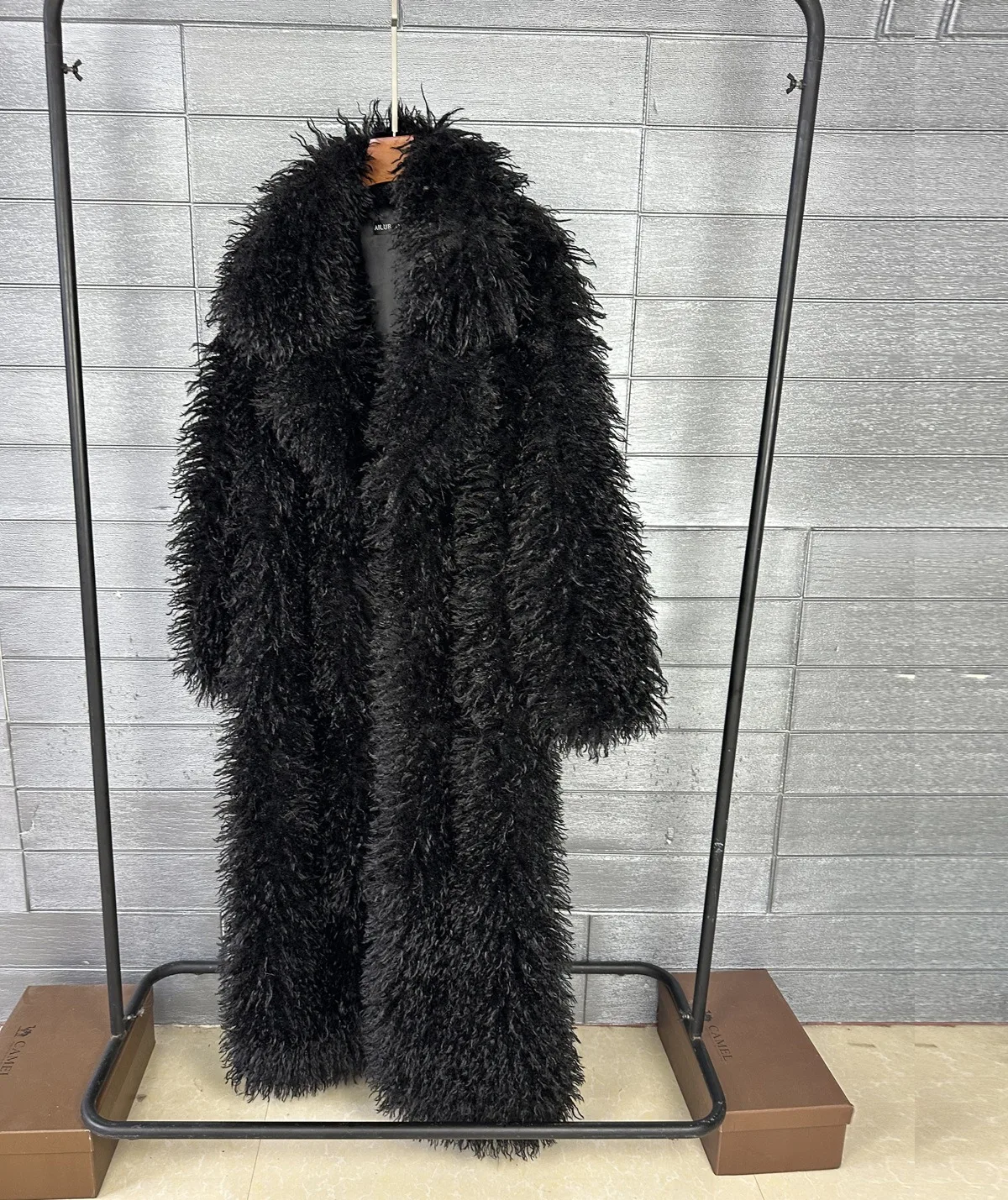 DEAT 2026 Autumn Winter New Fashion Beach Wool Faux Fur Coat For Women Suit Collar Solid Color Long Overcoat Female 11A07448