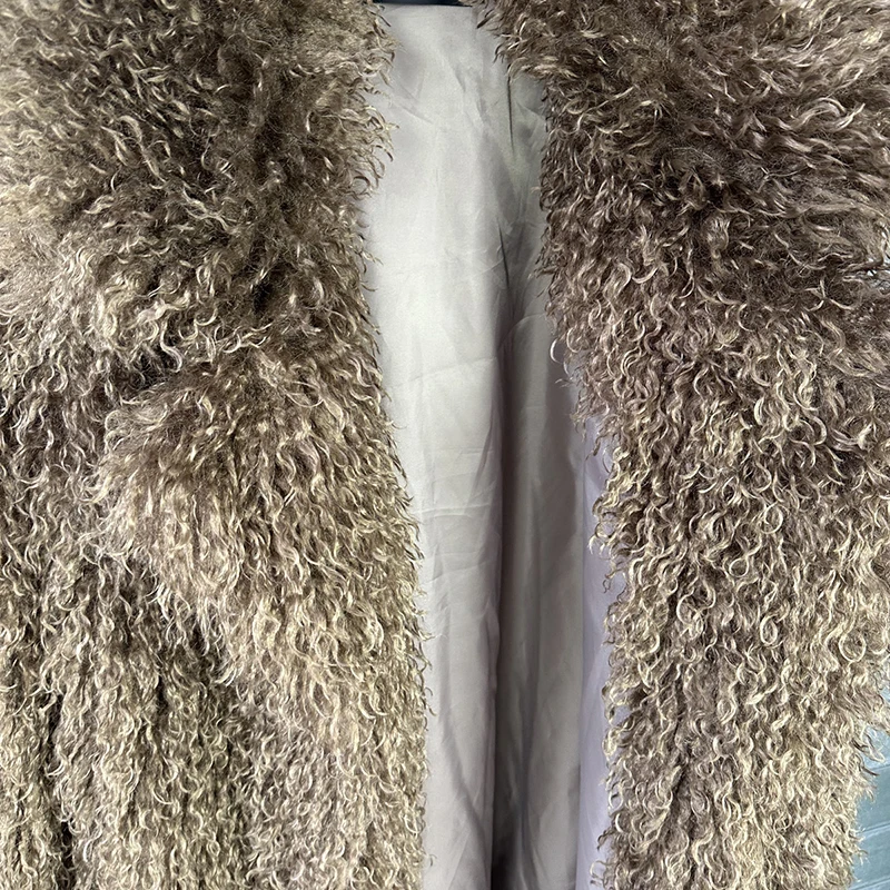 DEAT 2026 Autumn Winter New Fashion Beach Wool Faux Fur Coat For Women Suit Collar Solid Color Long Overcoat Female 11A07448