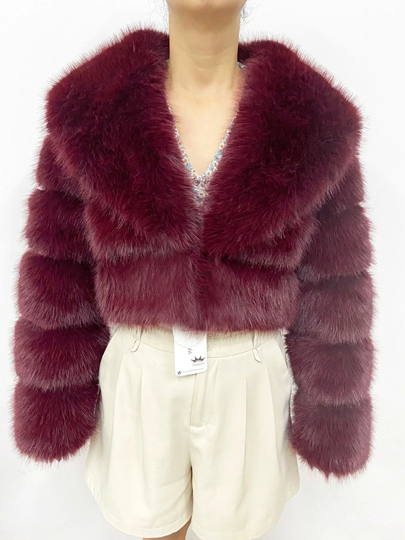 ZADORIN Trend Fur Top New Cropped Faux Fur Coat Woman Clothing Furry Faux Fur Jacket Winter Coats for Woman Outerwears Top Mujer