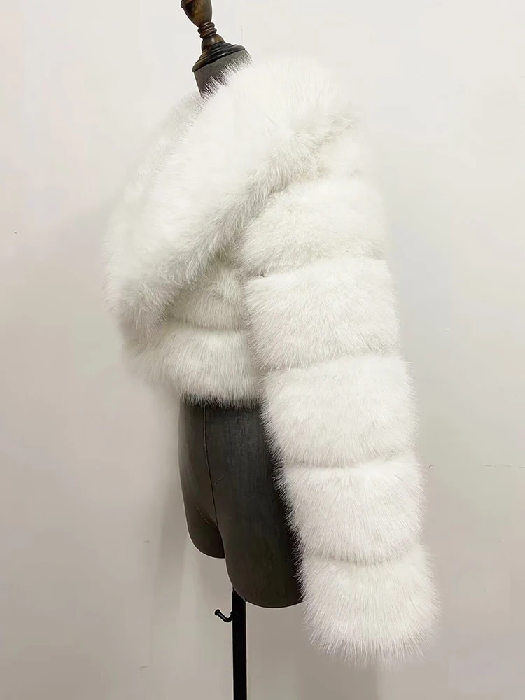 ZADORIN Trend Fur Top New Cropped Faux Fur Coat Woman Clothing Furry Faux Fur Jacket Winter Coats for Woman Outerwears Top Mujer