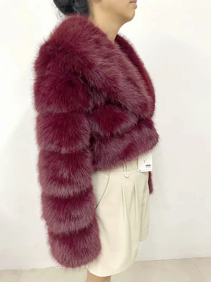 ZADORIN Trend Fur Top New Cropped Faux Fur Coat Woman Clothing Furry Faux Fur Jacket Winter Coats for Woman Outerwears Top Mujer