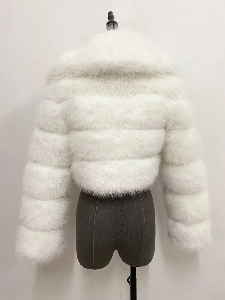ZADORIN Trend Fur Top New Cropped Faux Fur Coat Woman Clothing Furry Faux Fur Jacket Winter Coats for Woman Outerwears Top Mujer